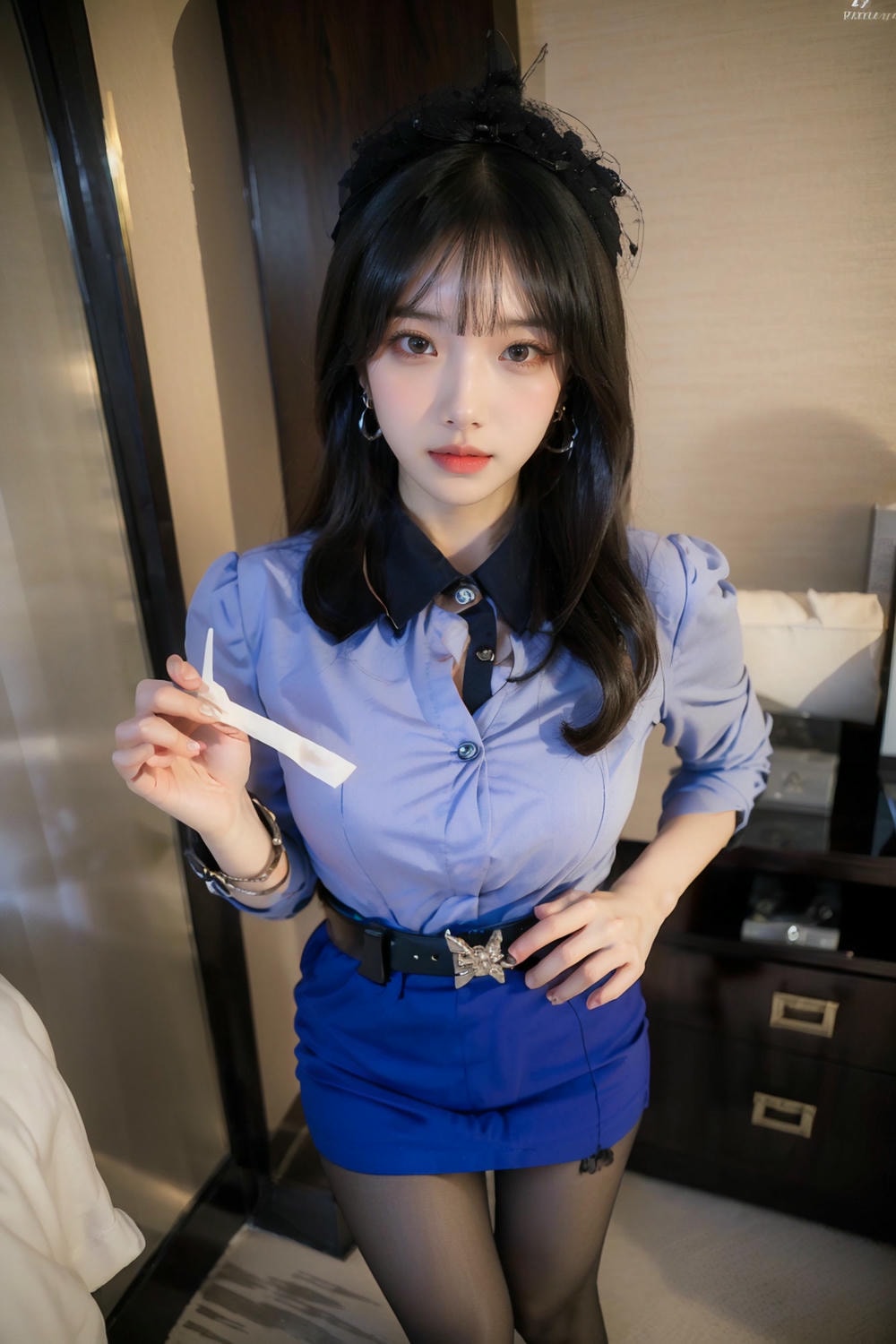 Collection - Elegant Allure The Sultry Sophistication of a Blue Blouse and