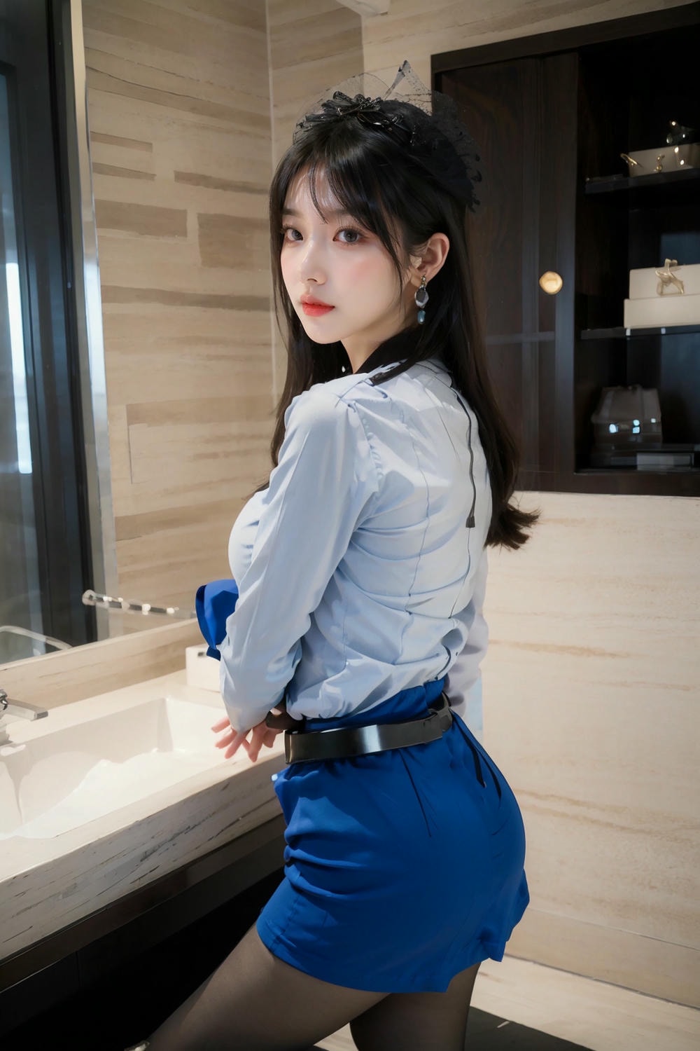 Collection - Elegant Allure The Sultry Sophistication of a Blue Blouse and