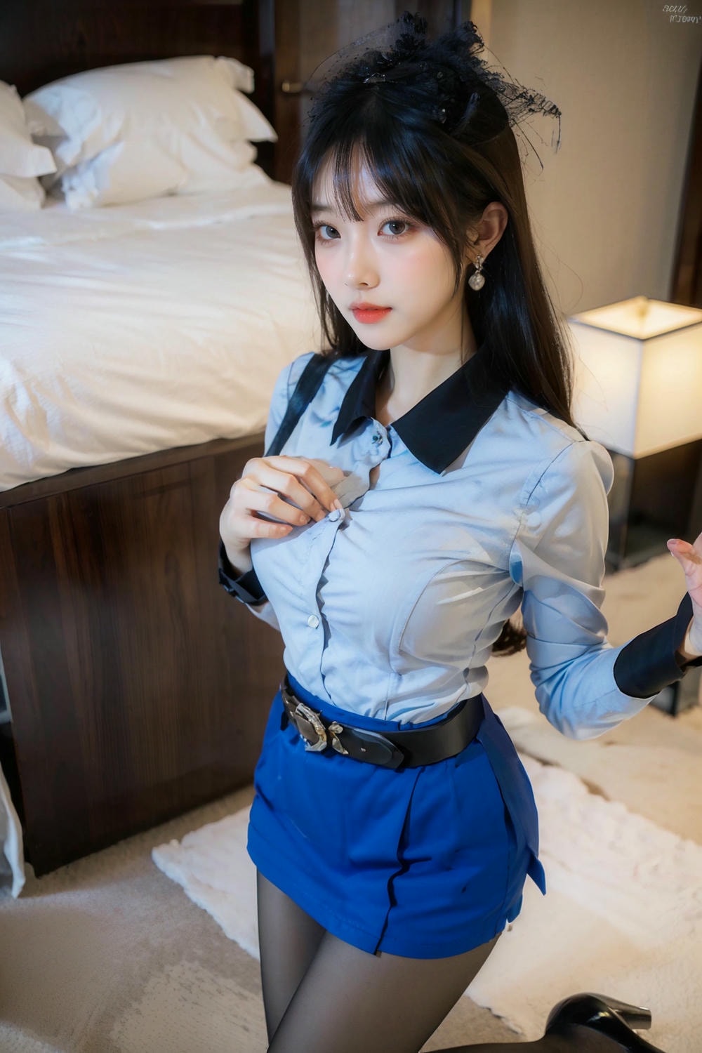 Collection - Elegant Allure The Sultry Sophistication of a Blue Blouse and