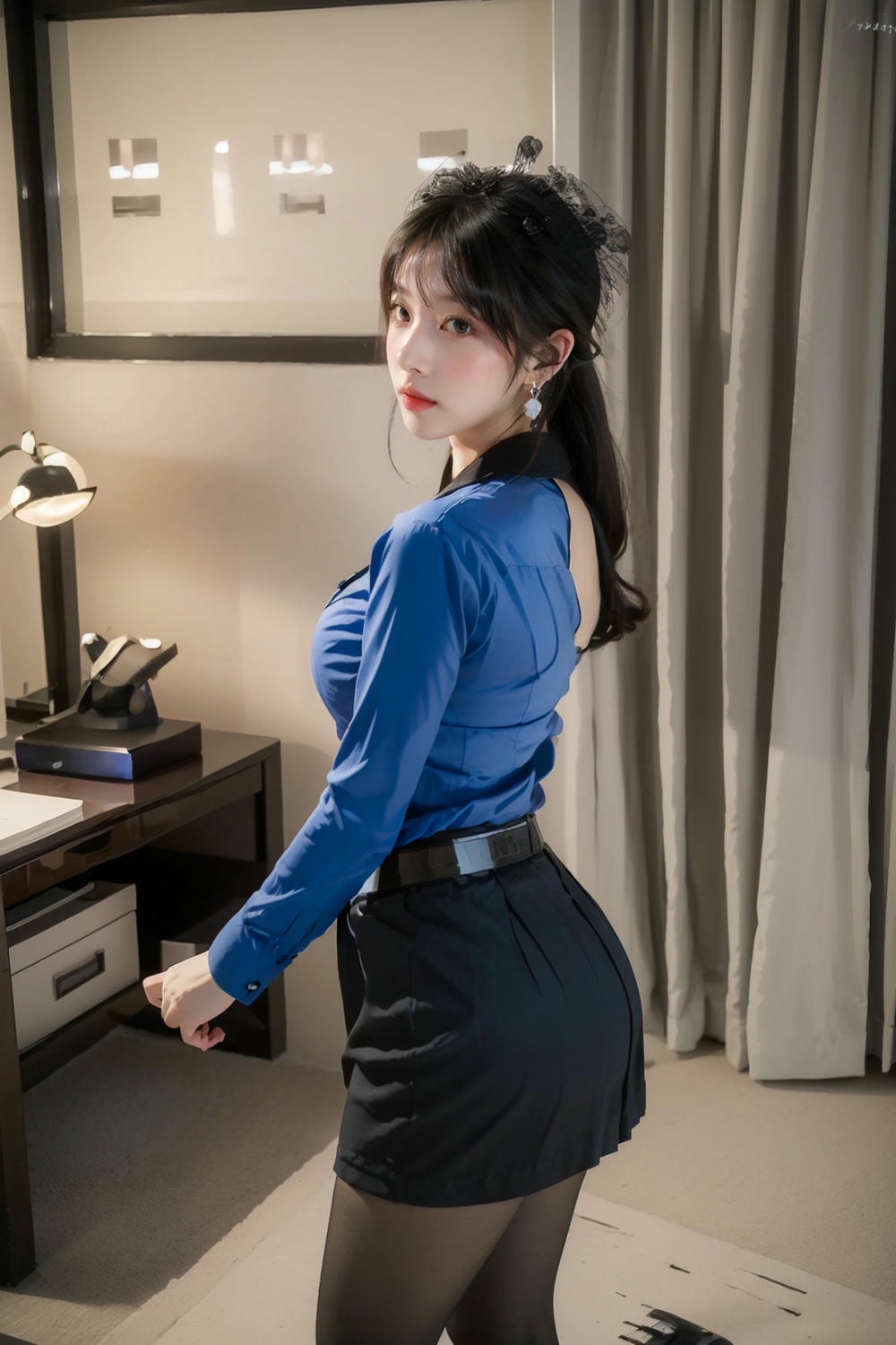 Collection - Elegant Allure The Sultry Sophistication of a Blue Blouse and