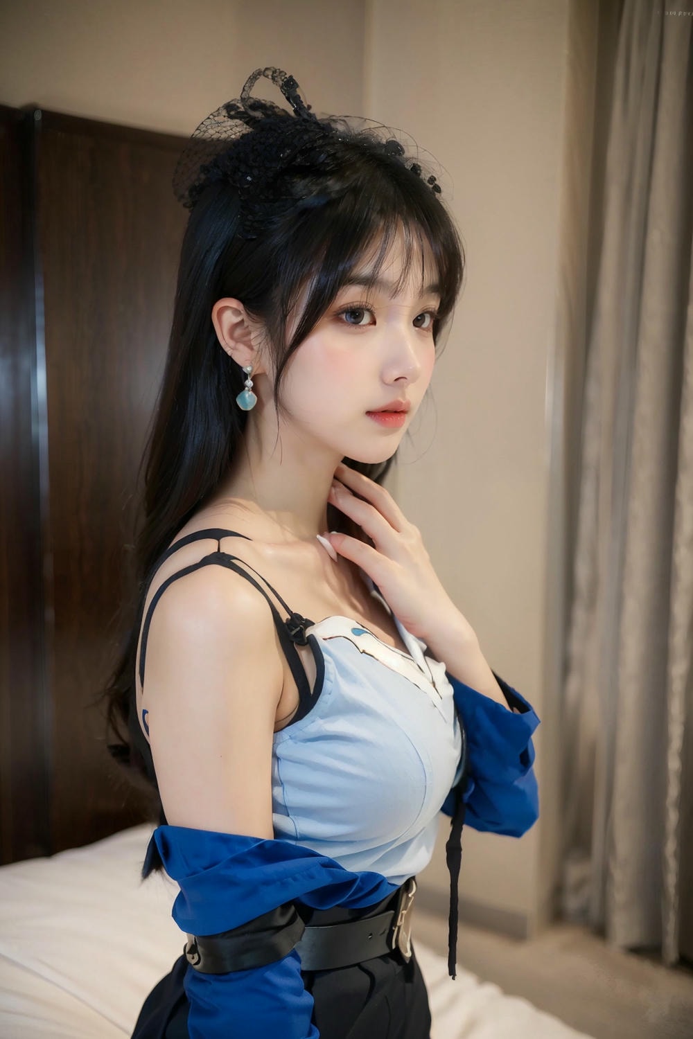Collection - Elegant Allure The Sultry Sophistication of a Blue Blouse and