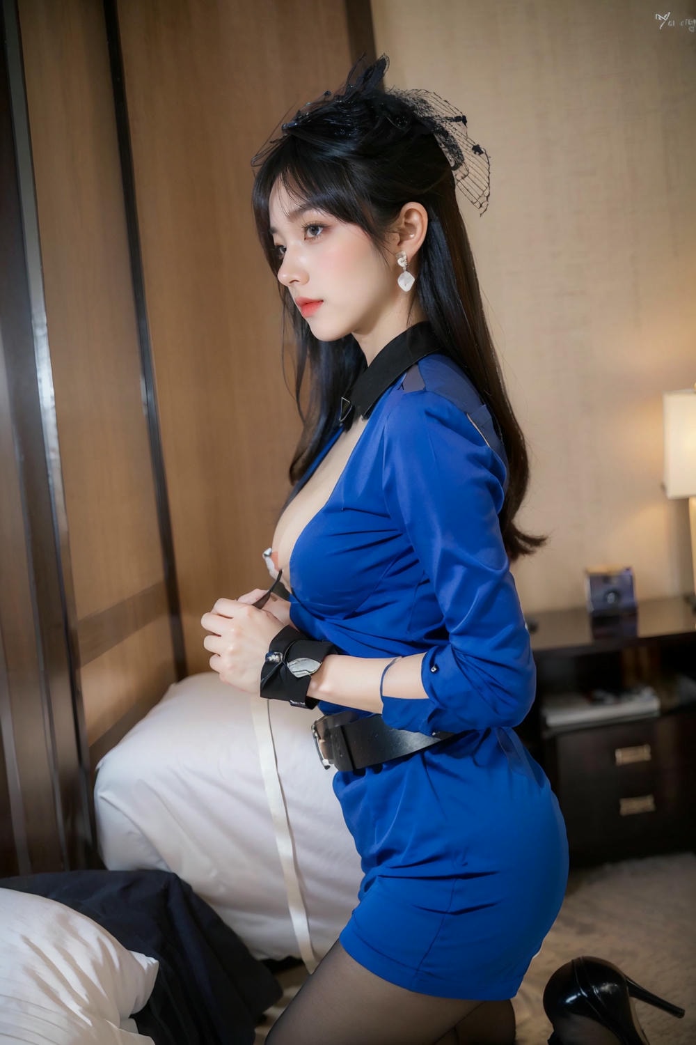 Collection - Elegant Allure The Sultry Sophistication of a Blue Blouse and