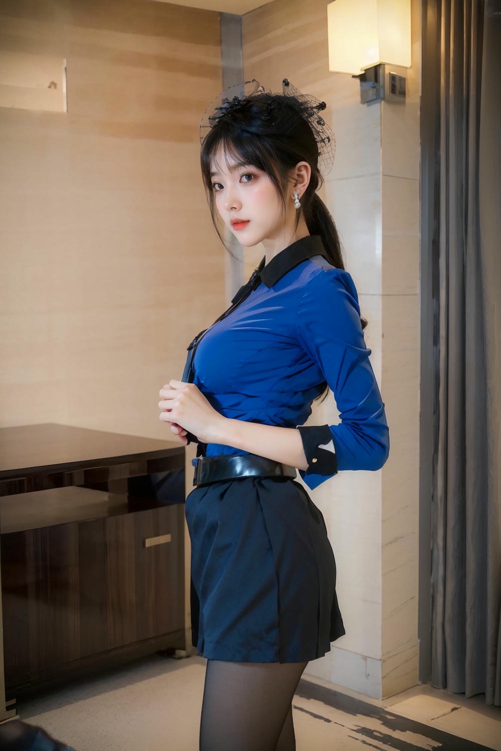 Collection - Elegant Allure The Sultry Sophistication of a Blue Blouse and