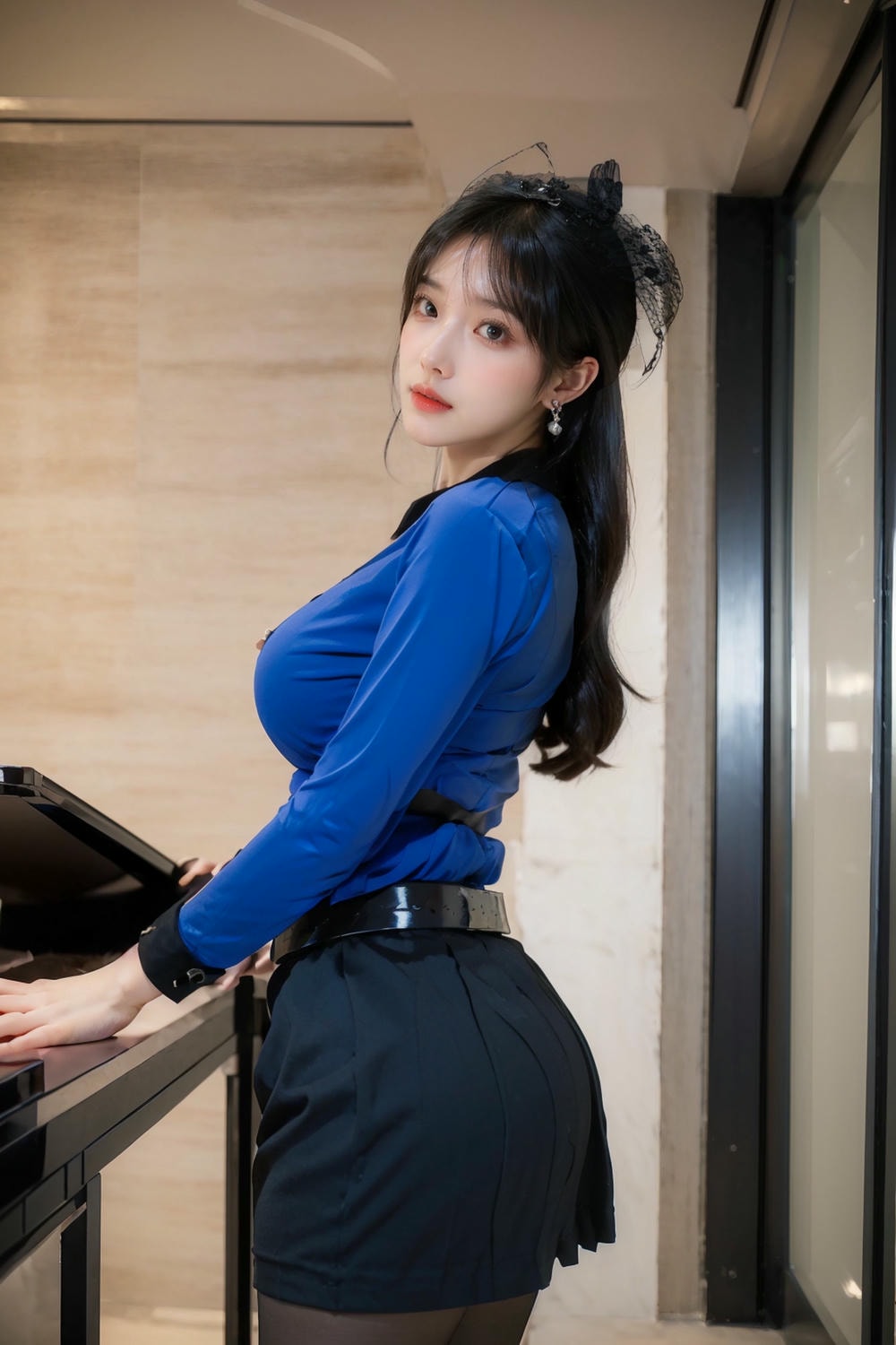 Collection - Elegant Allure The Sultry Sophistication of a Blue Blouse and