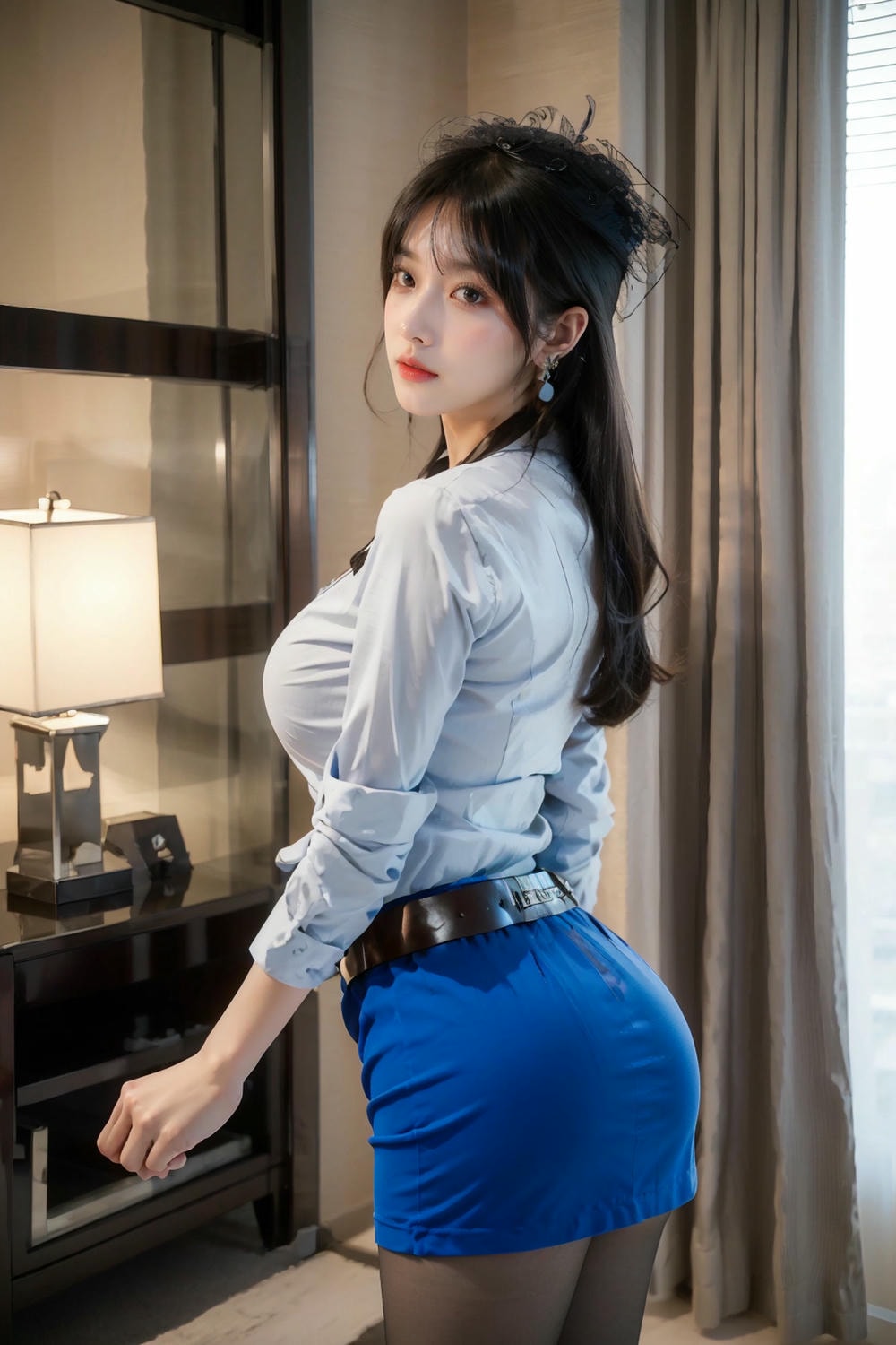 Collection - Elegant Allure The Sultry Sophistication of a Blue Blouse and