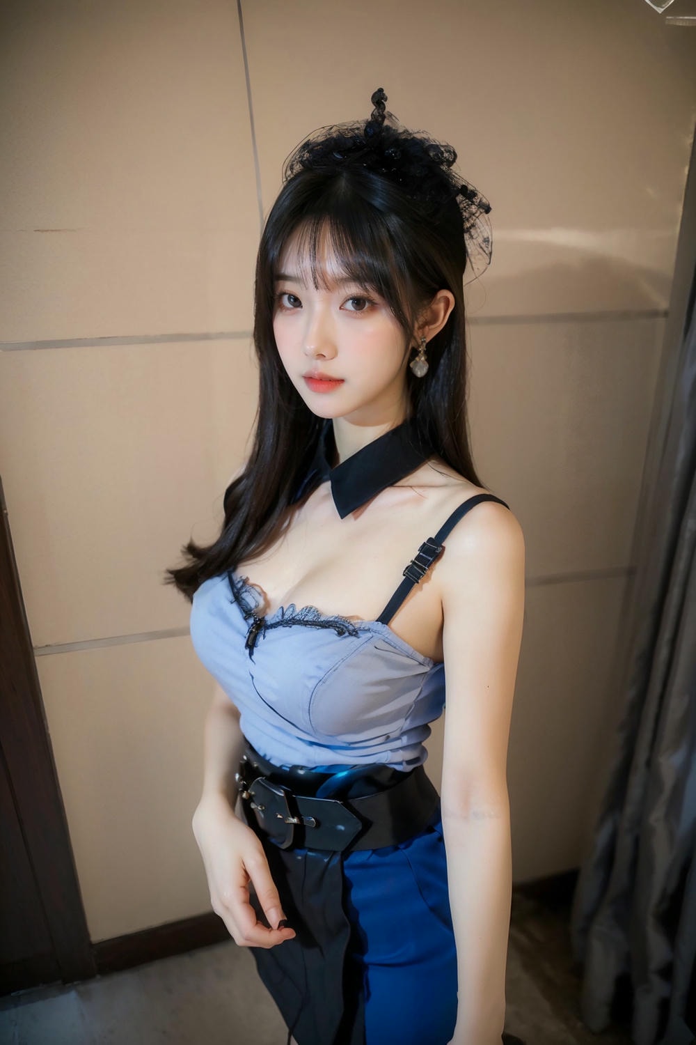 Collection - Elegant Allure The Sultry Sophistication of a Blue Blouse and