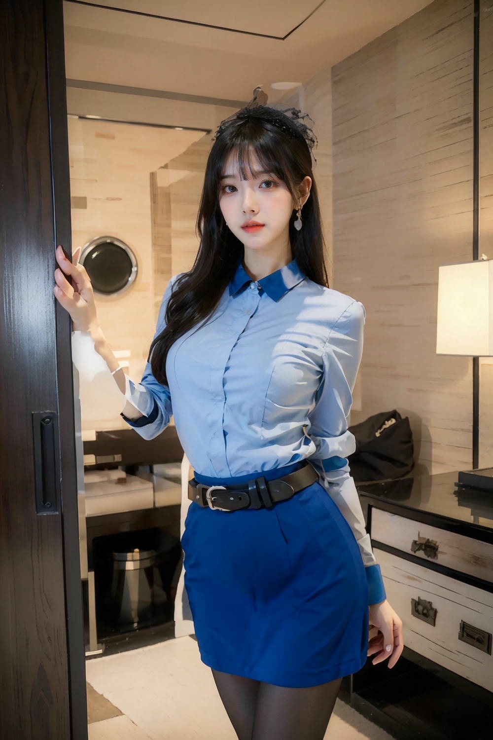 Collection - Elegant Allure The Sultry Sophistication of a Blue Blouse and