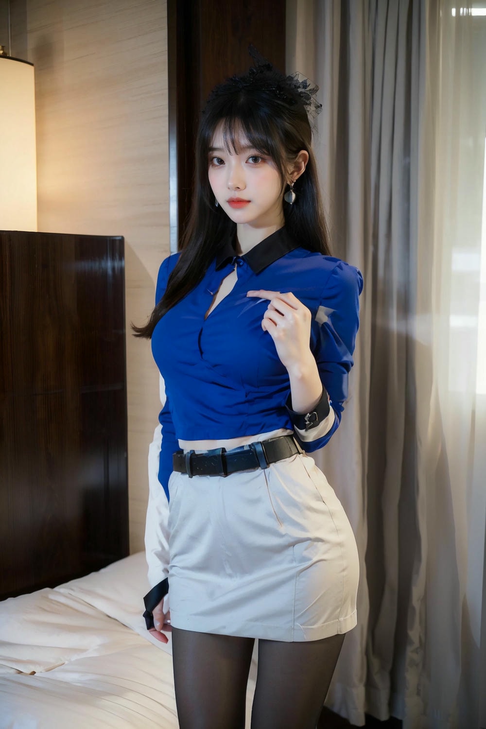 Collection - Elegant Allure The Sultry Sophistication of a Blue Blouse and