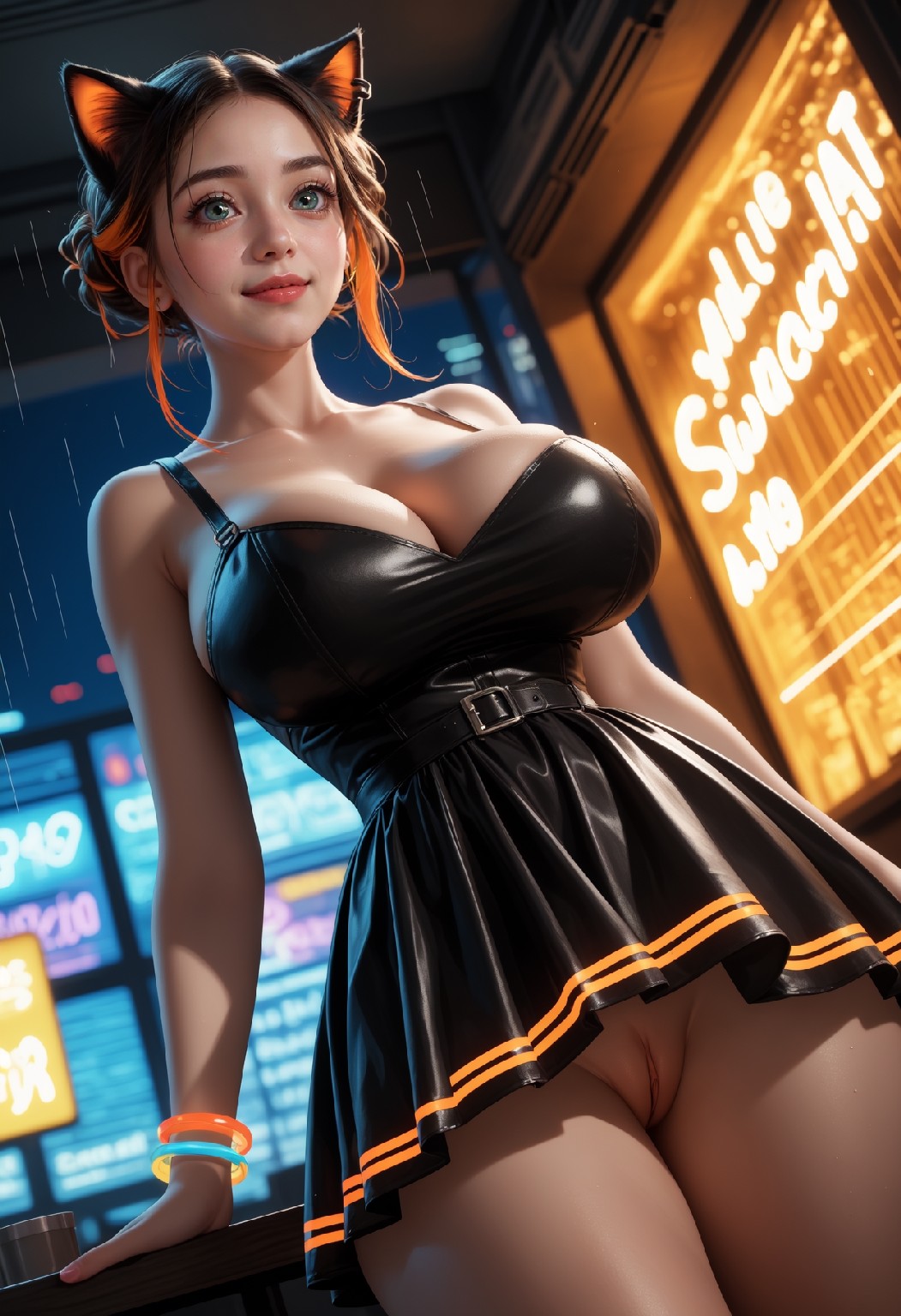 Neon Catgirl Large SFW Set-2