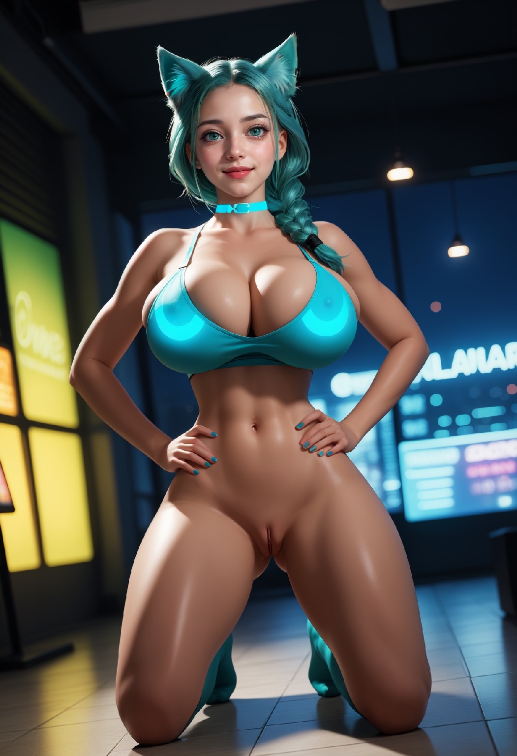 Neon Catgirl Large SFW Set-2