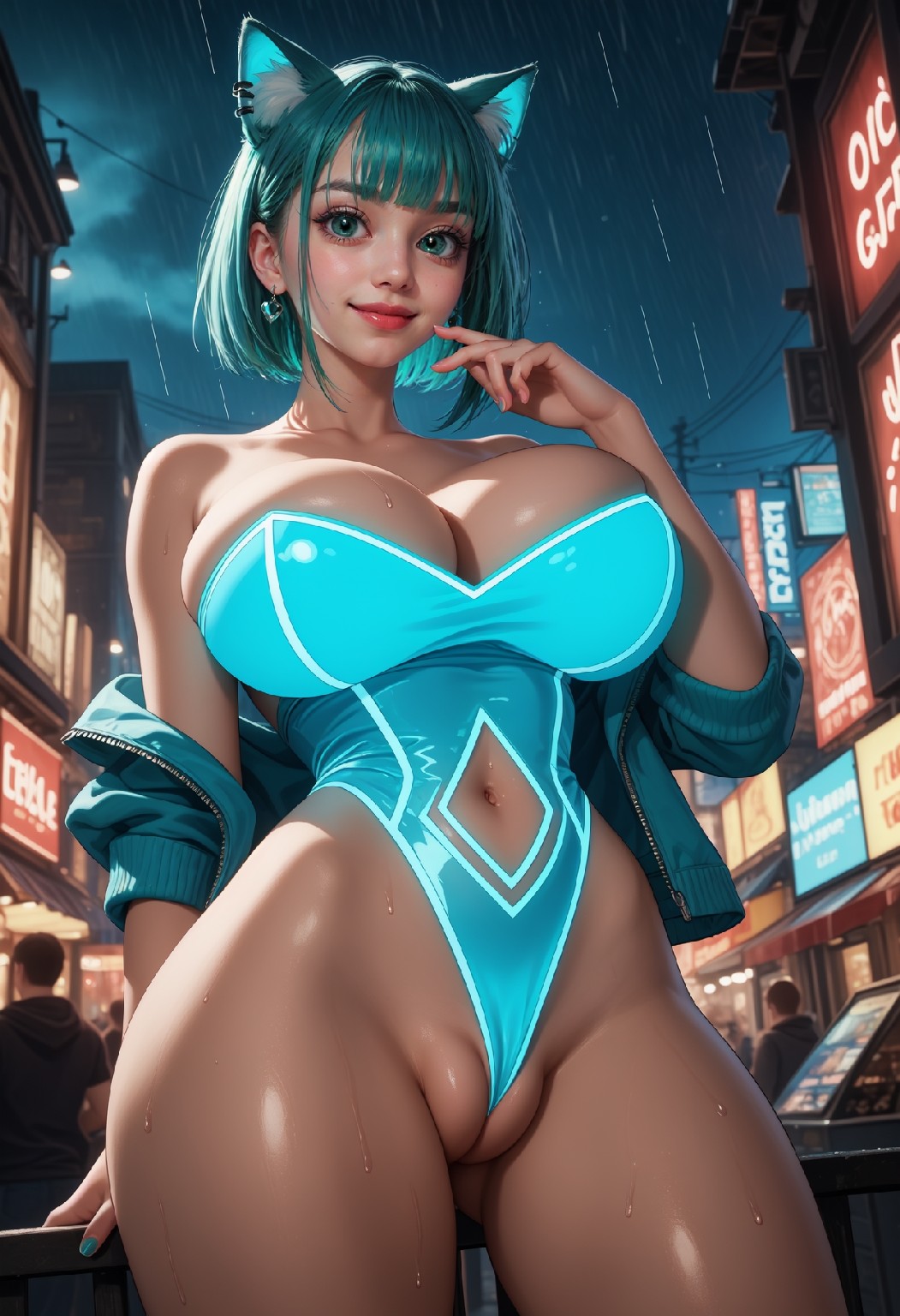 Neon Catgirl Large SFW Set-1