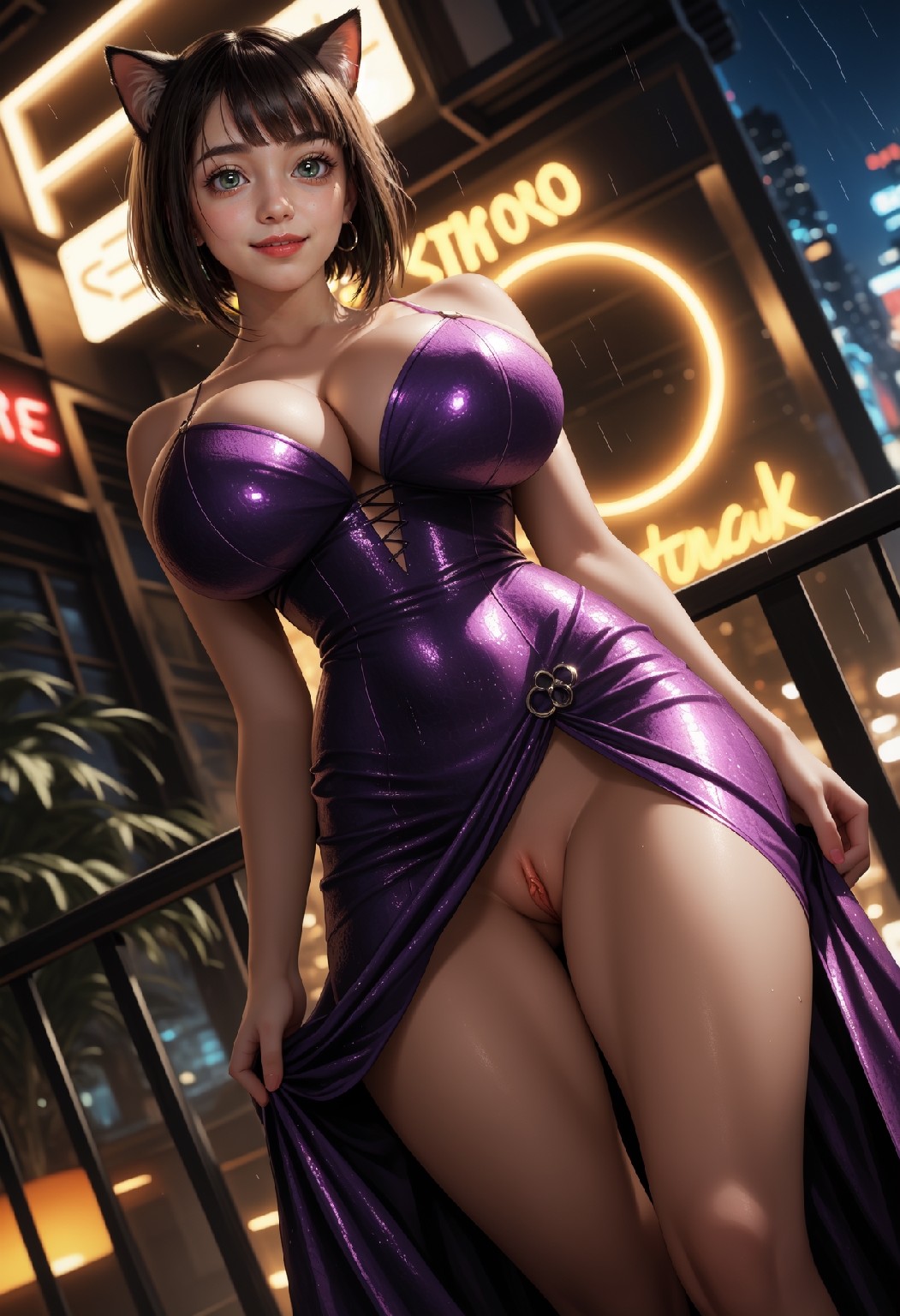 Neon Catgirl Large SFW Set-1