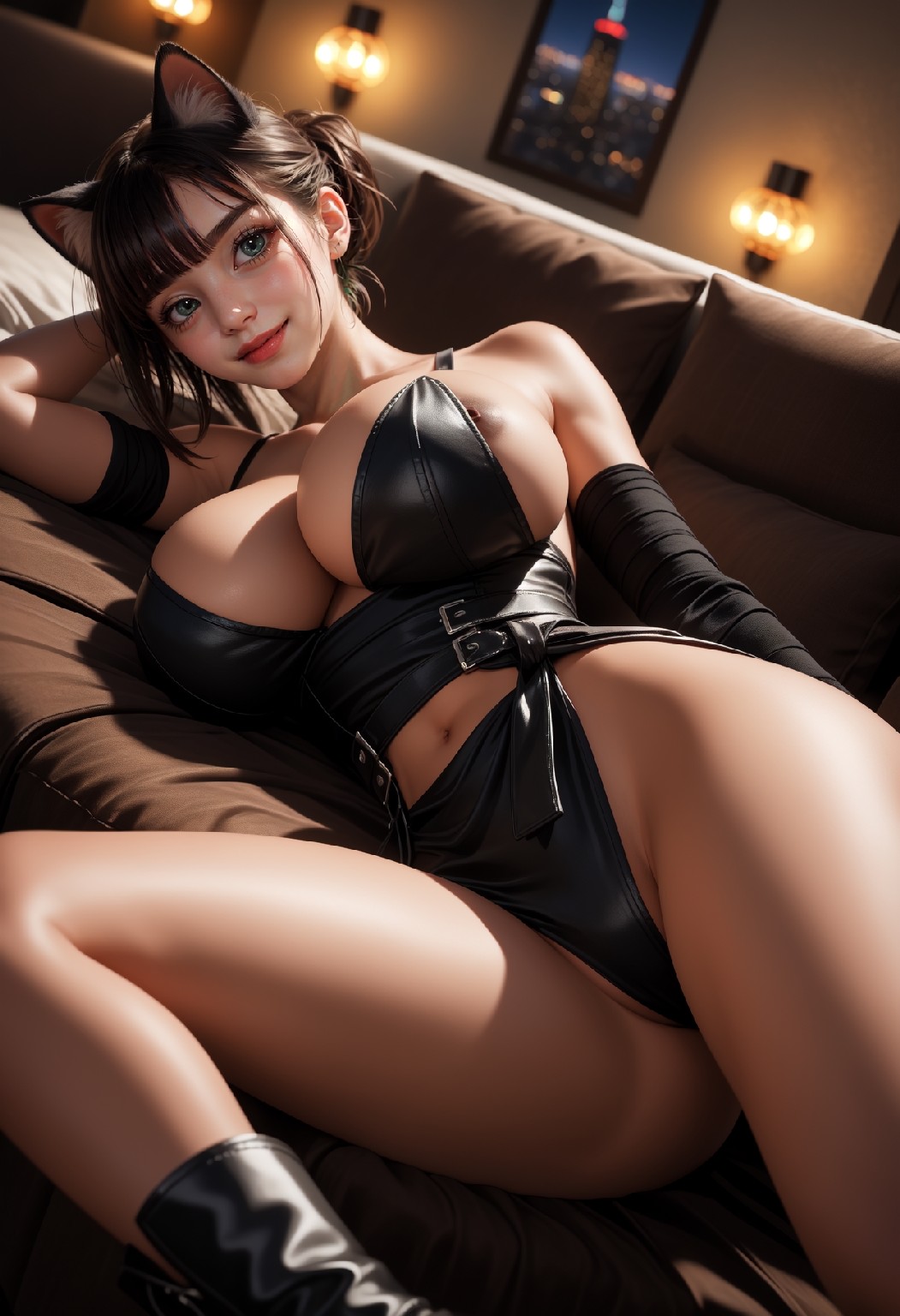 Neon Catgirl Large SFW Set-1