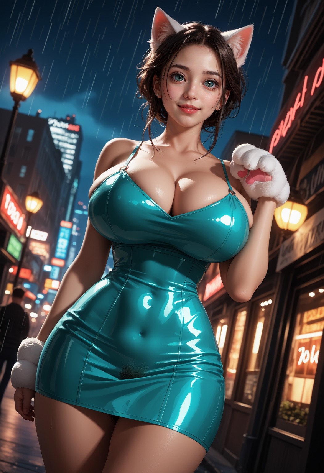 Neon Catgirl Large SFW Set-1