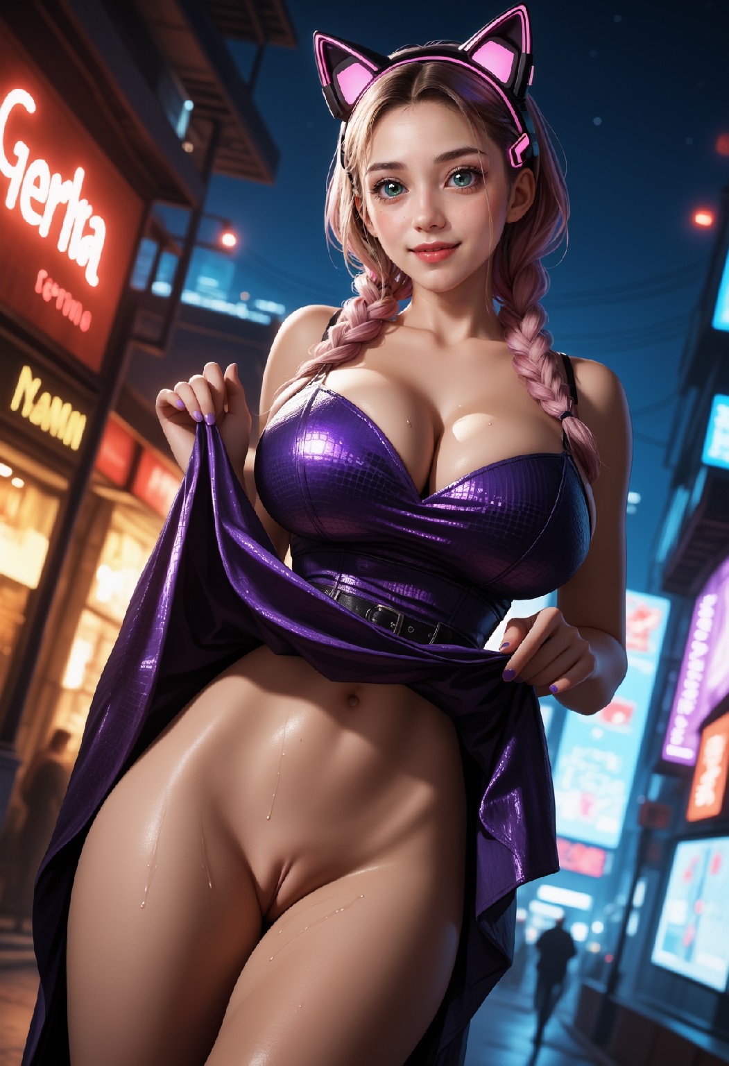 Neon Catgirl Large SFW Set-1