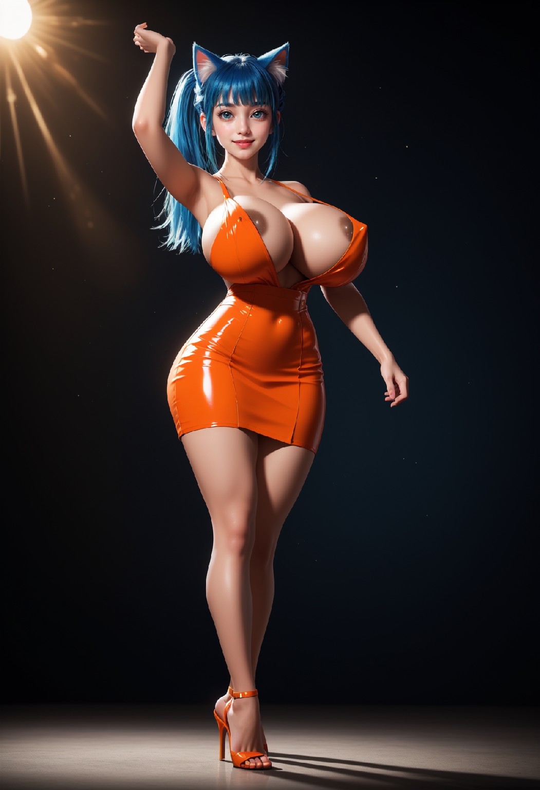 Neon Catgirl Large SFW Set-1