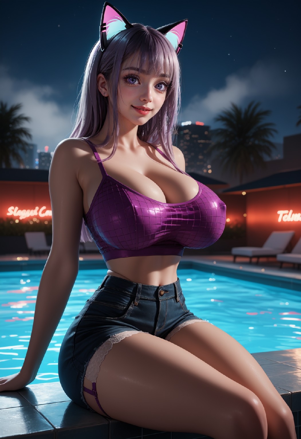 Neon Catwoman NSFW
