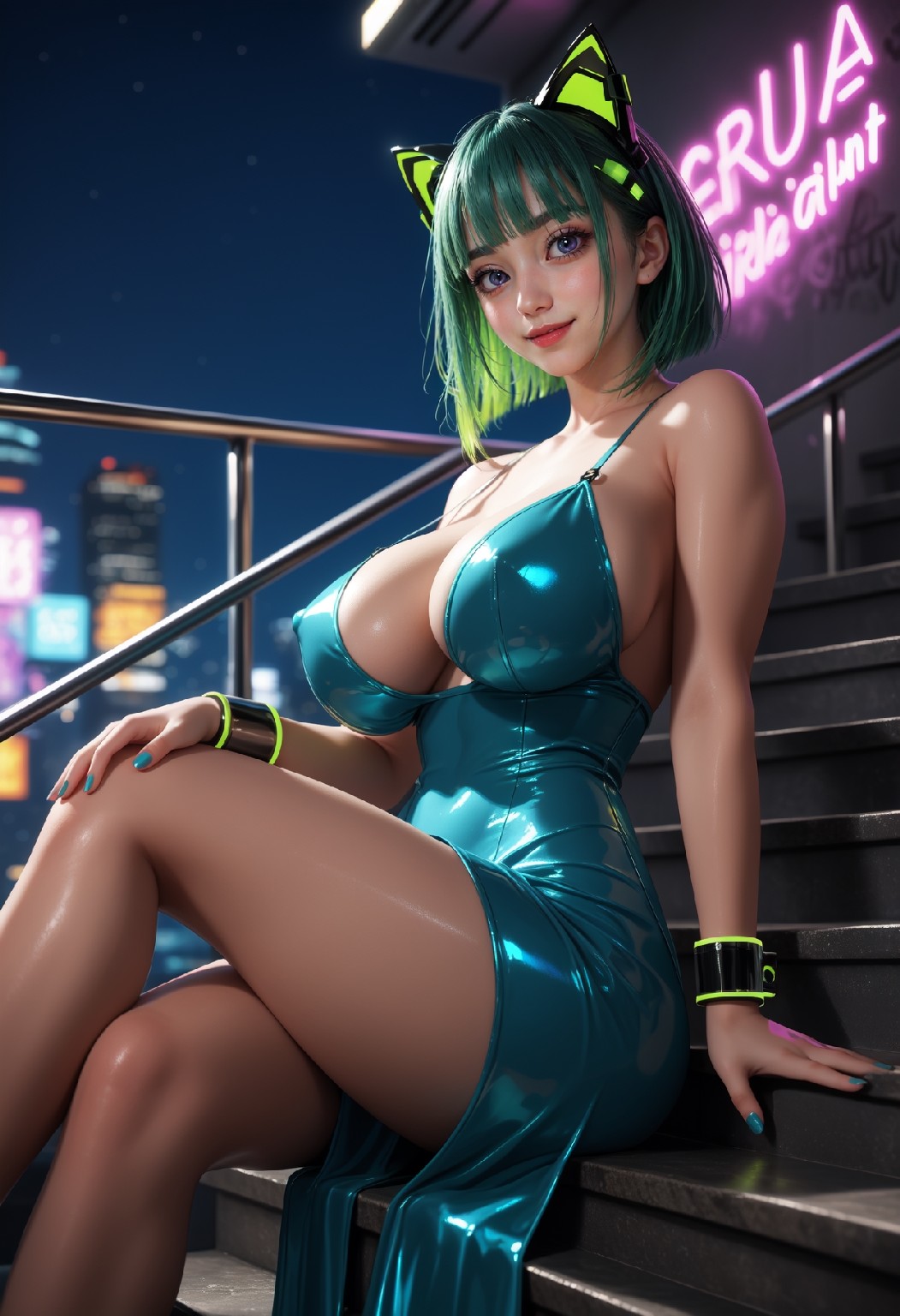 Neon Catwoman NSFW