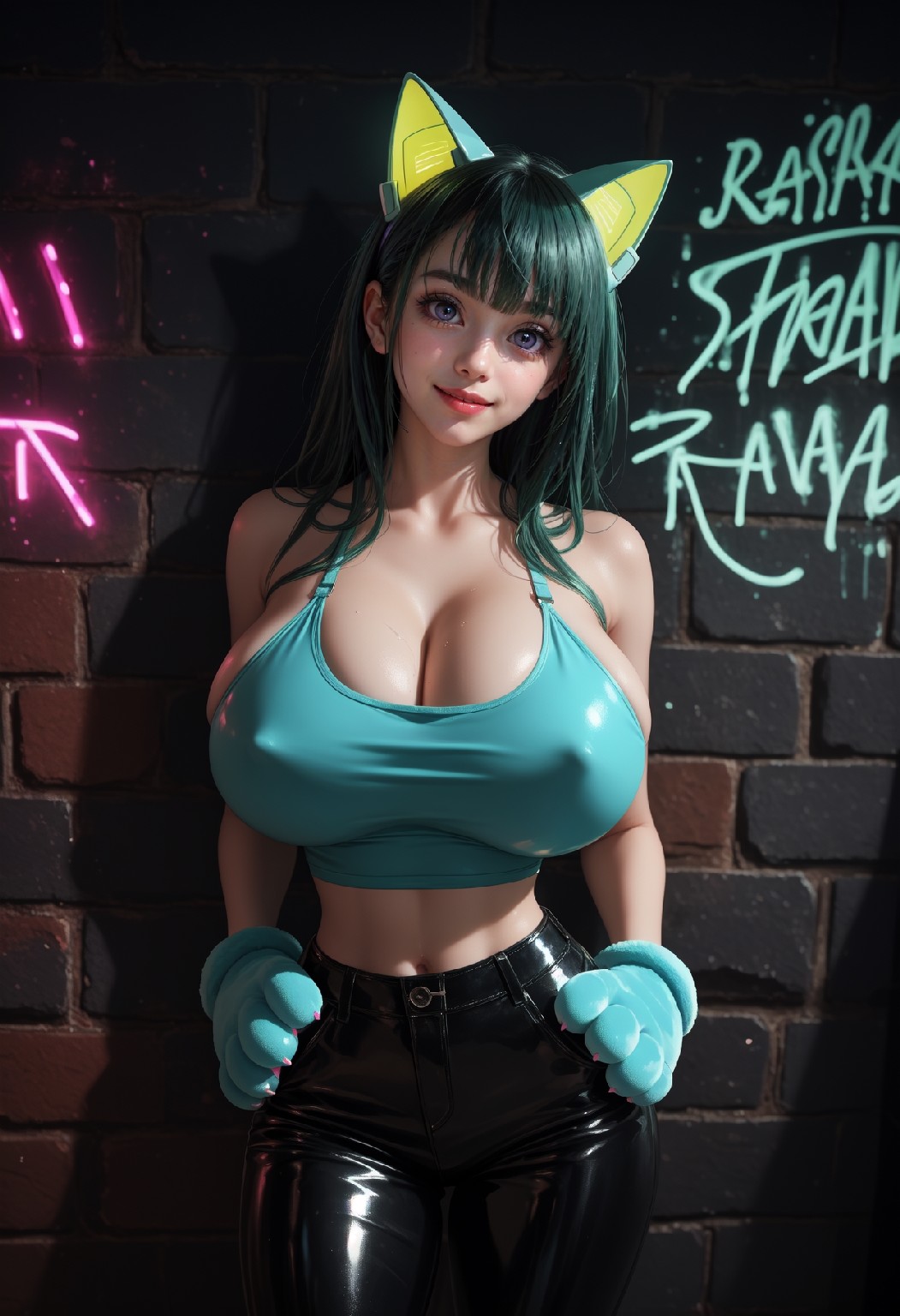 Neon Catwoman NSFW