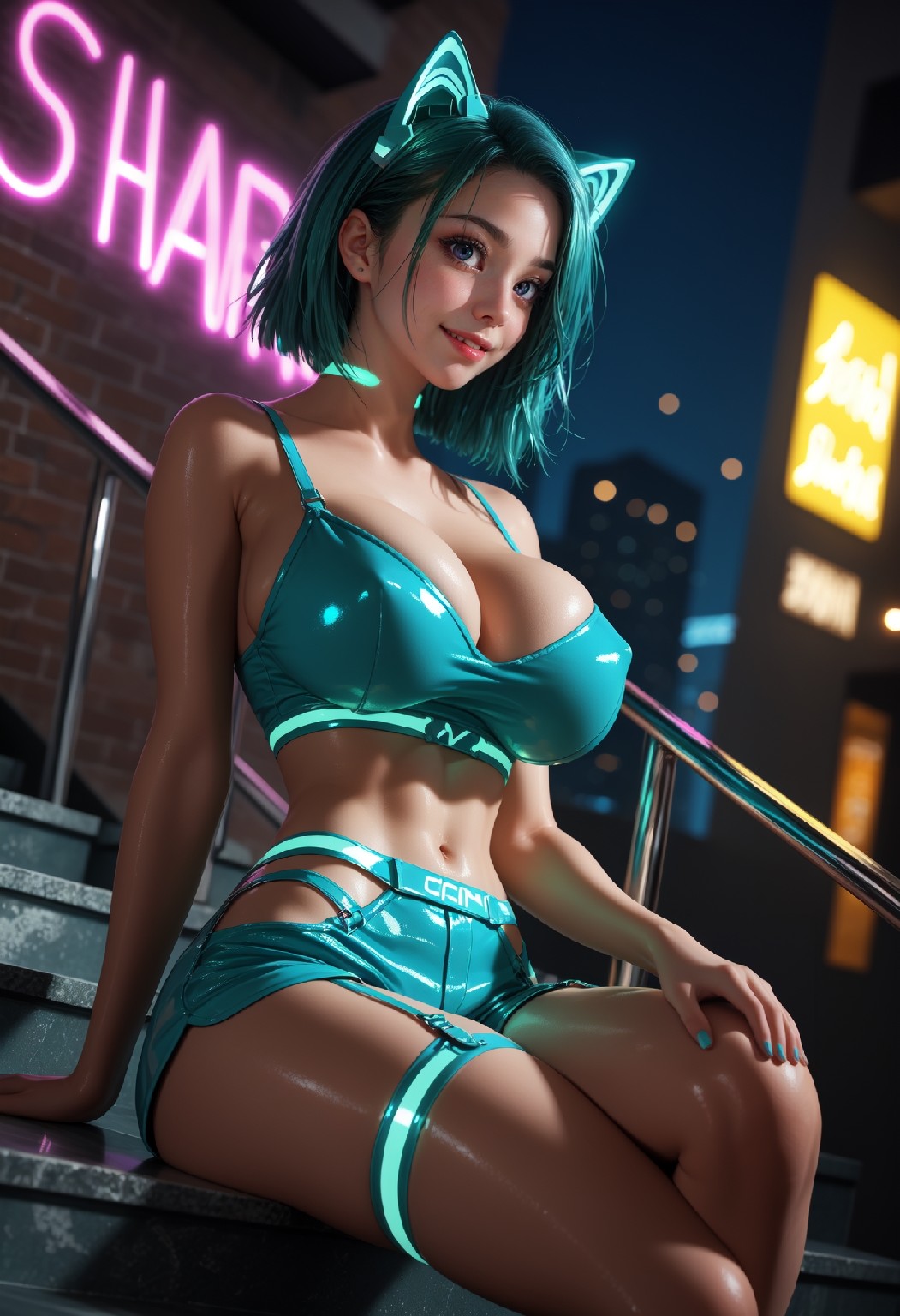 Neon Catwoman NSFW