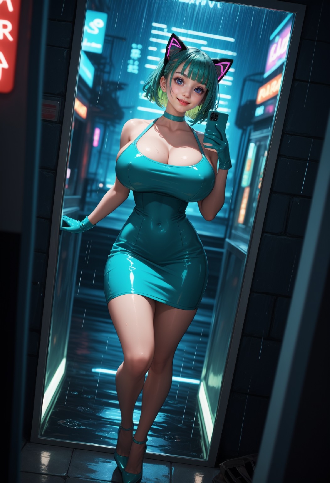 Neon Catwoman NSFW