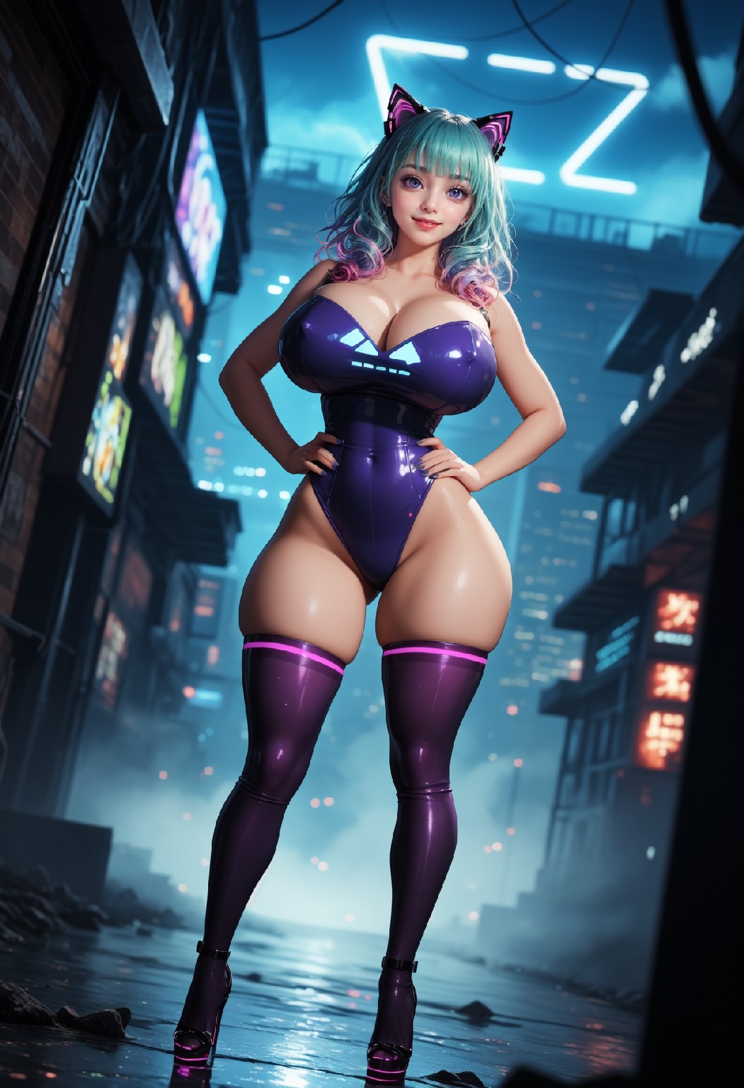 Neon Catwoman NSFW