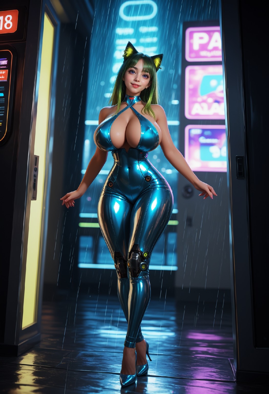 Neon Catwoman NSFW