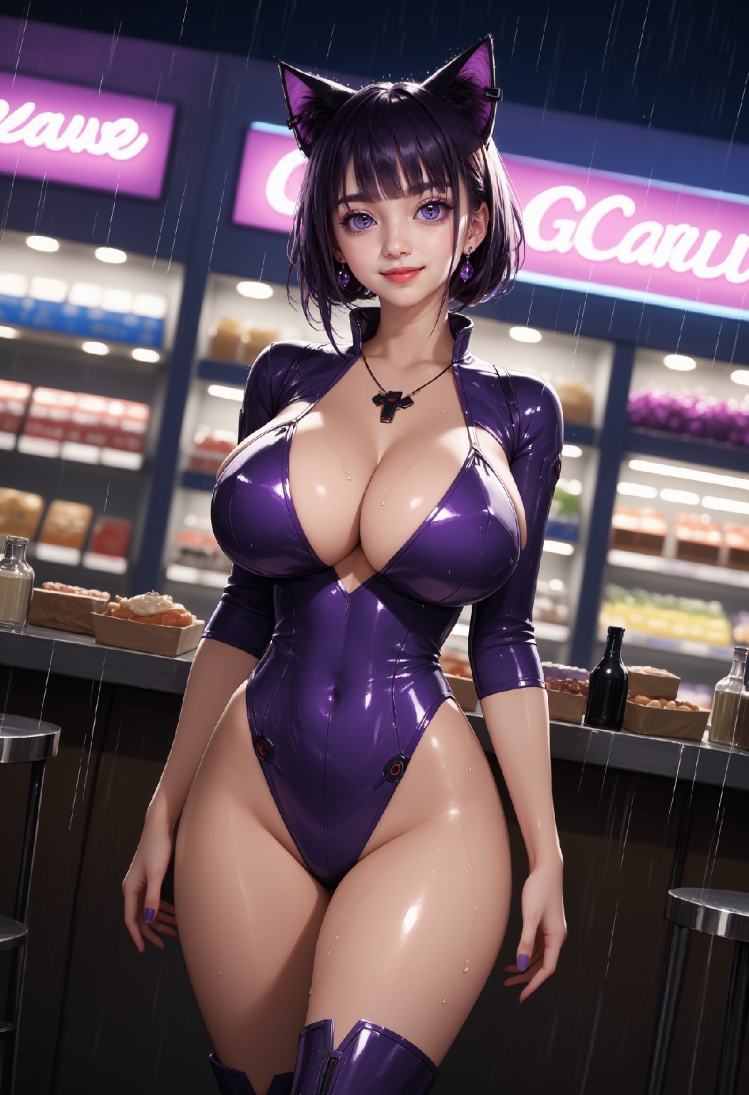 Neon Catwoman NSFW