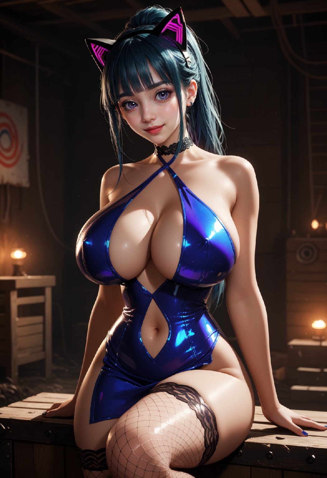 Neon Catwoman NSFW