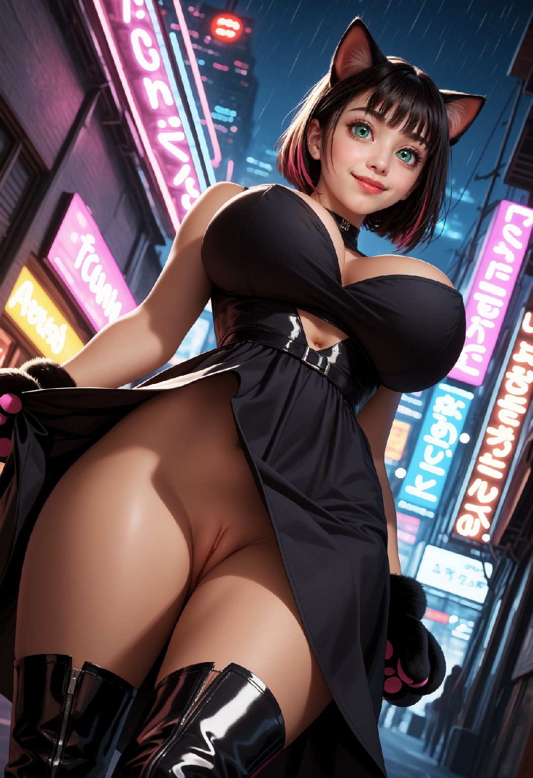 Neon Catwoman SFW