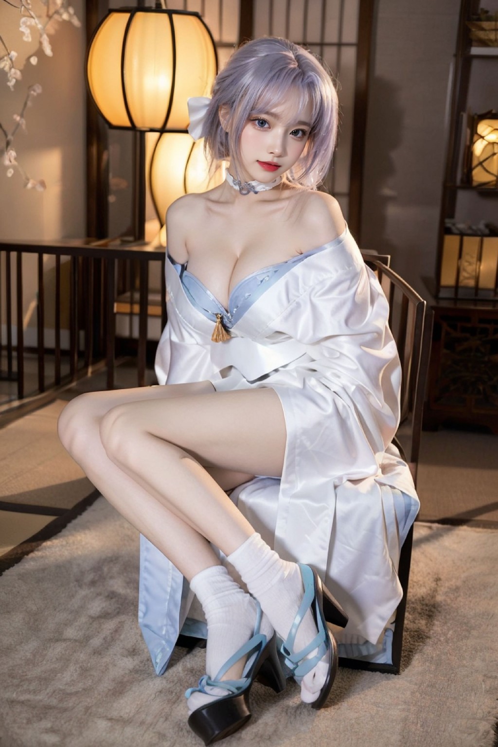 Sexy White Kimono_108