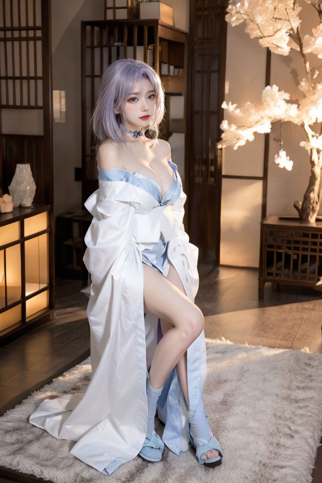 Sexy White Kimono_108