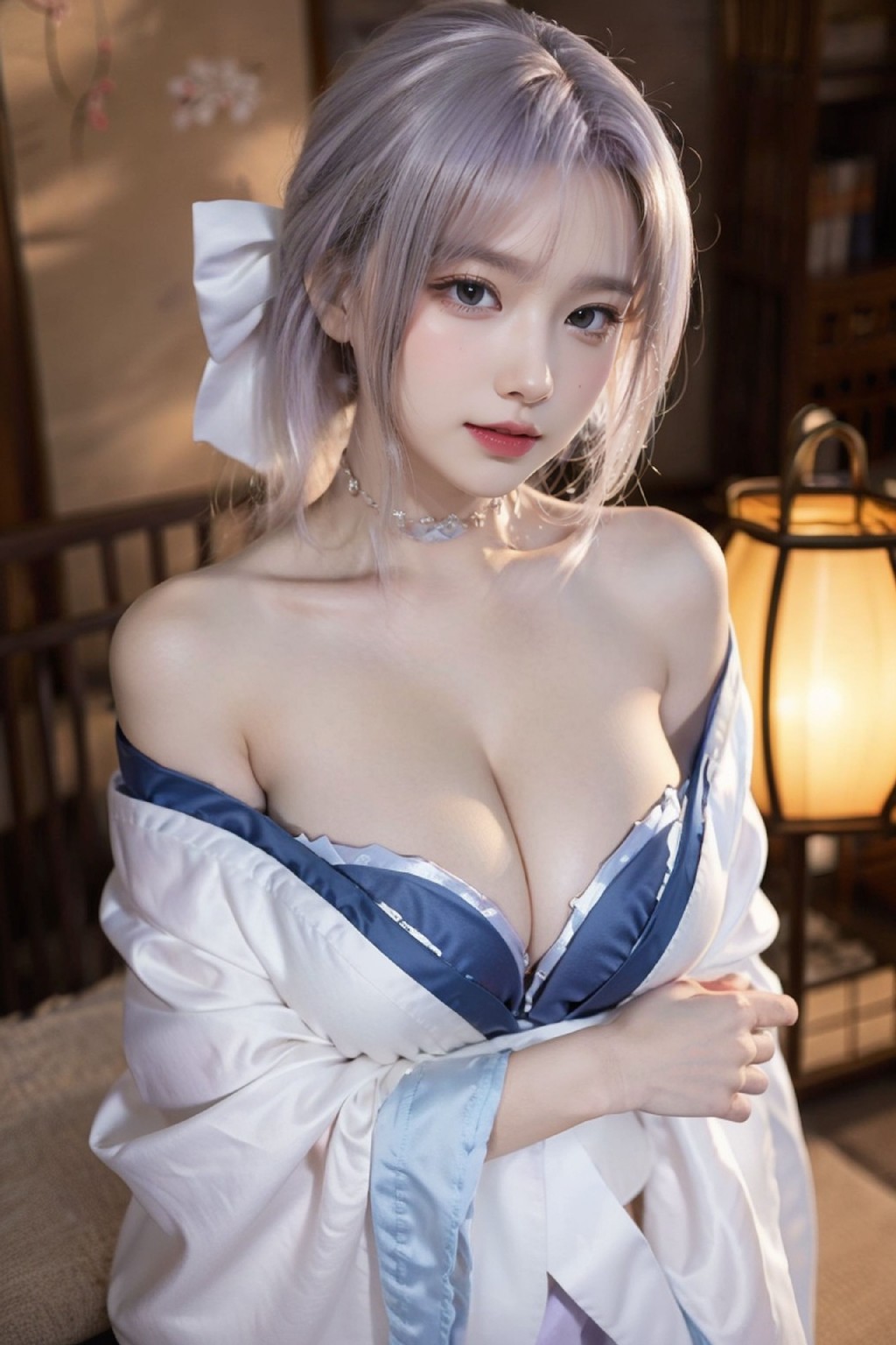 Sexy White Kimono_108