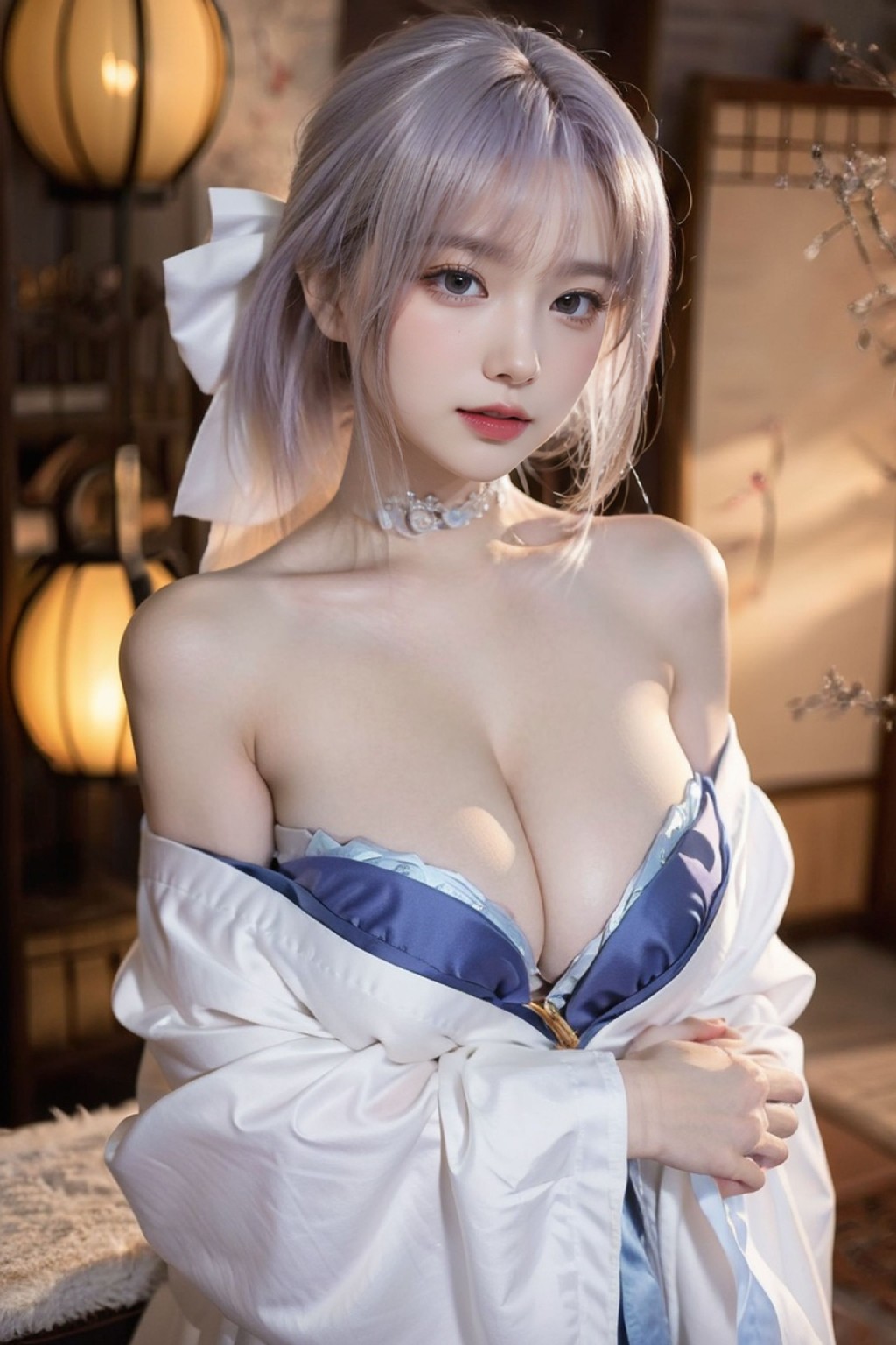 Sexy White Kimono_108