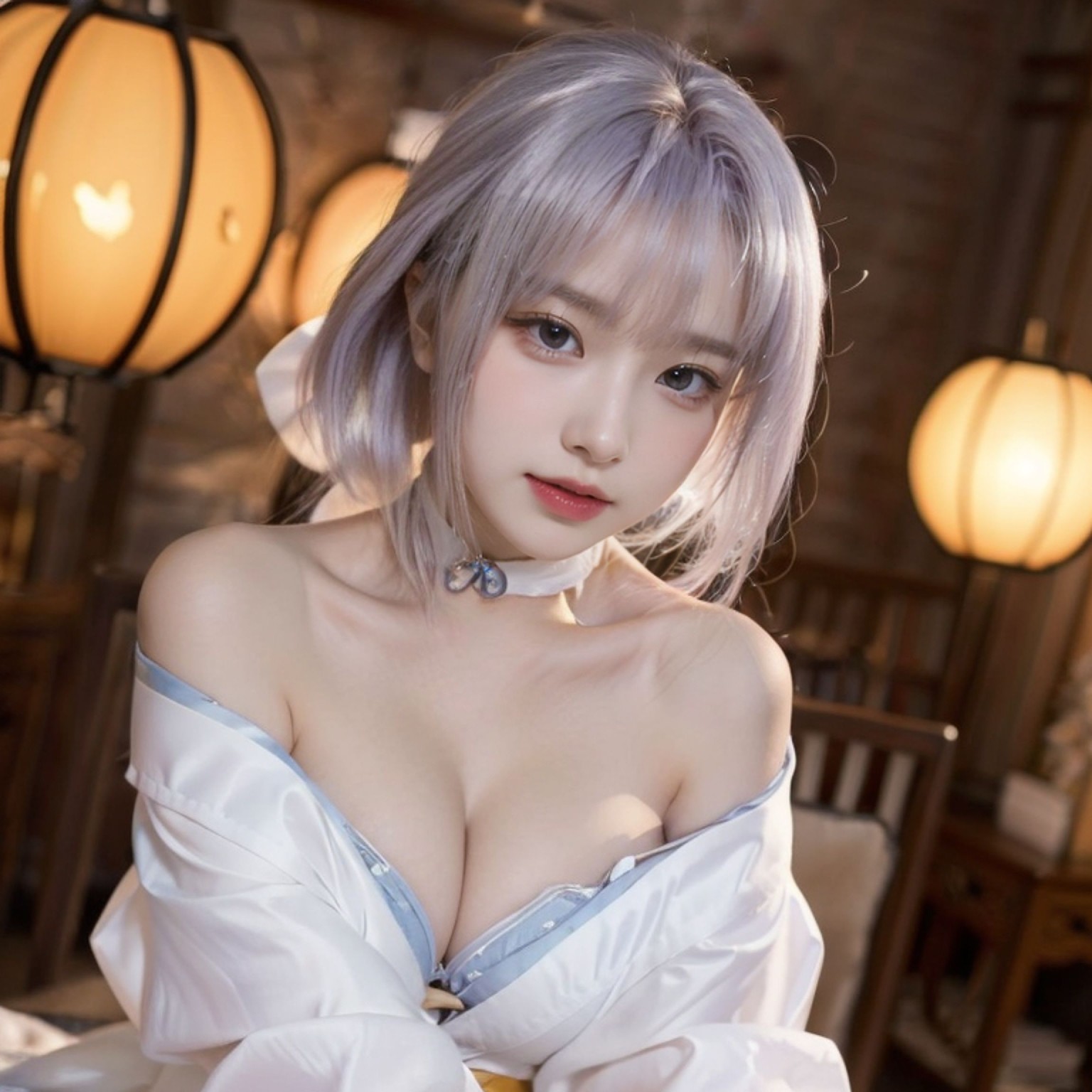 Sexy White Kimono_108
