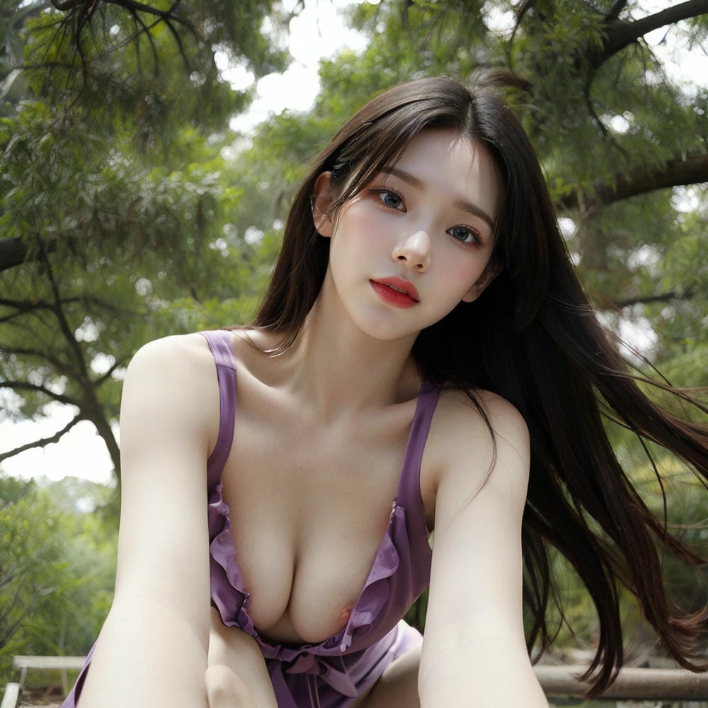 Collection - Enchanting Nymph in a Lavender Gown Amidst the Verdant Wilderness