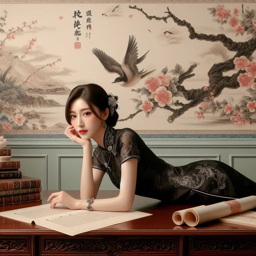 古典風旗袍妹子