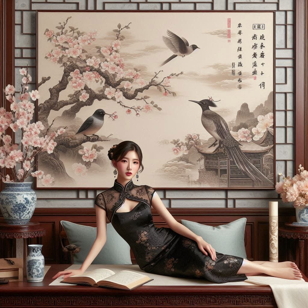 古典風旗袍妹子