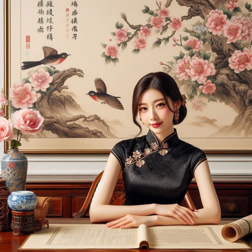 古典風旗袍妹子