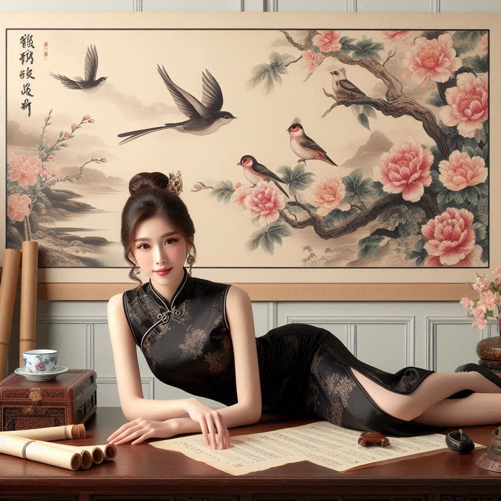古典風旗袍妹子