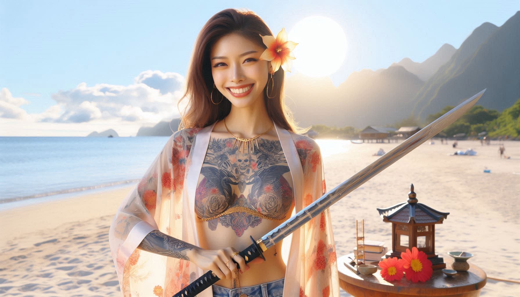 妹子．武士刀