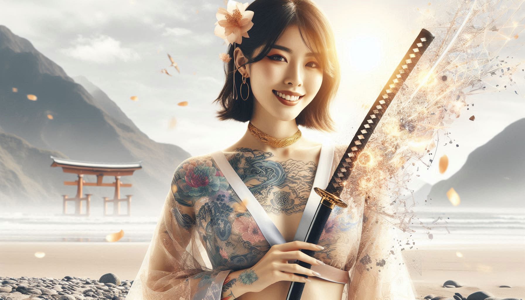 妹子．武士刀