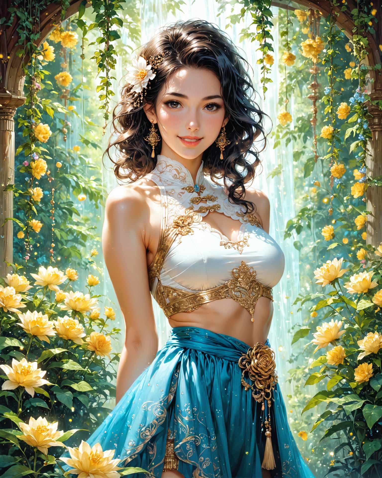 花園中的少女