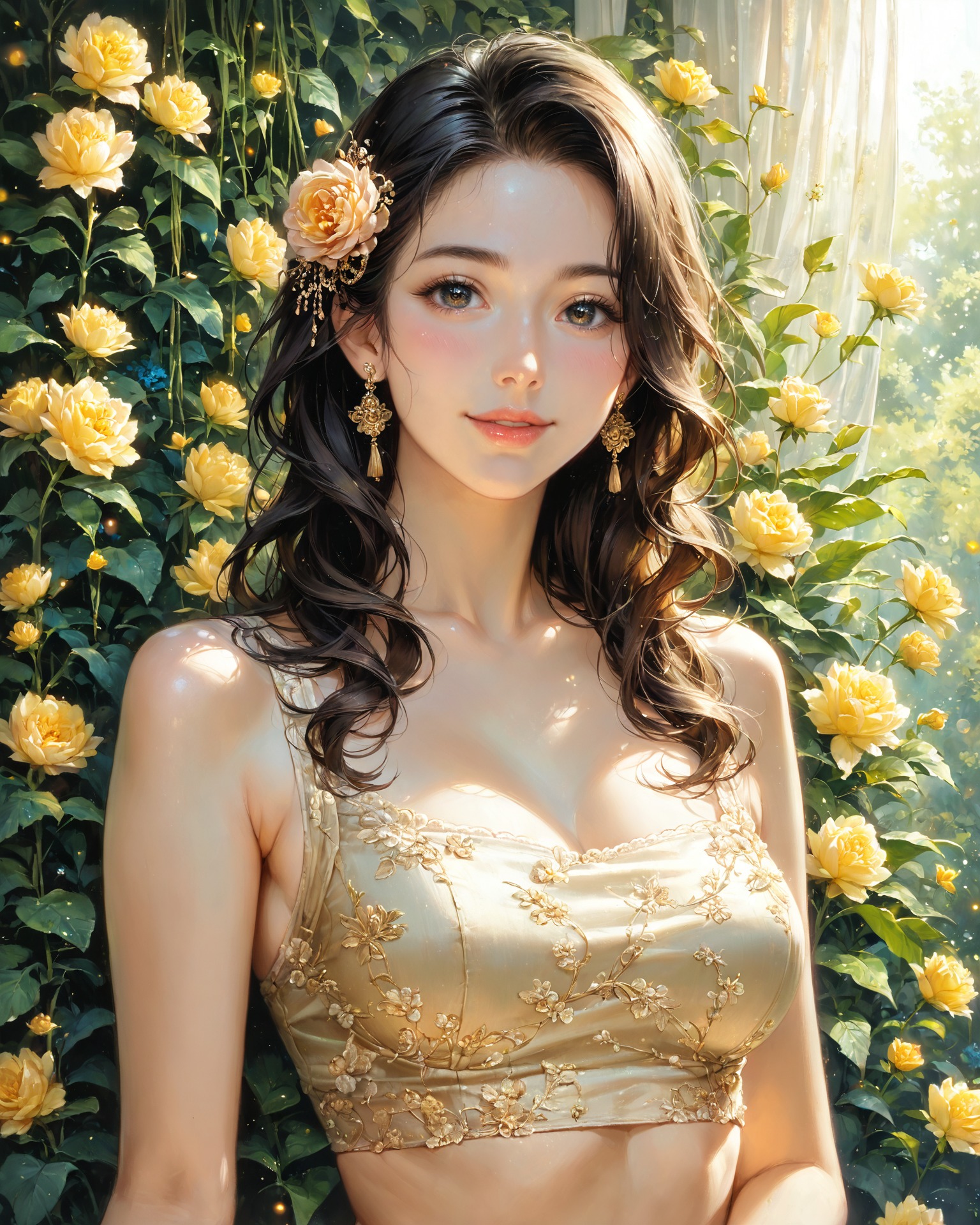 花園中的少女