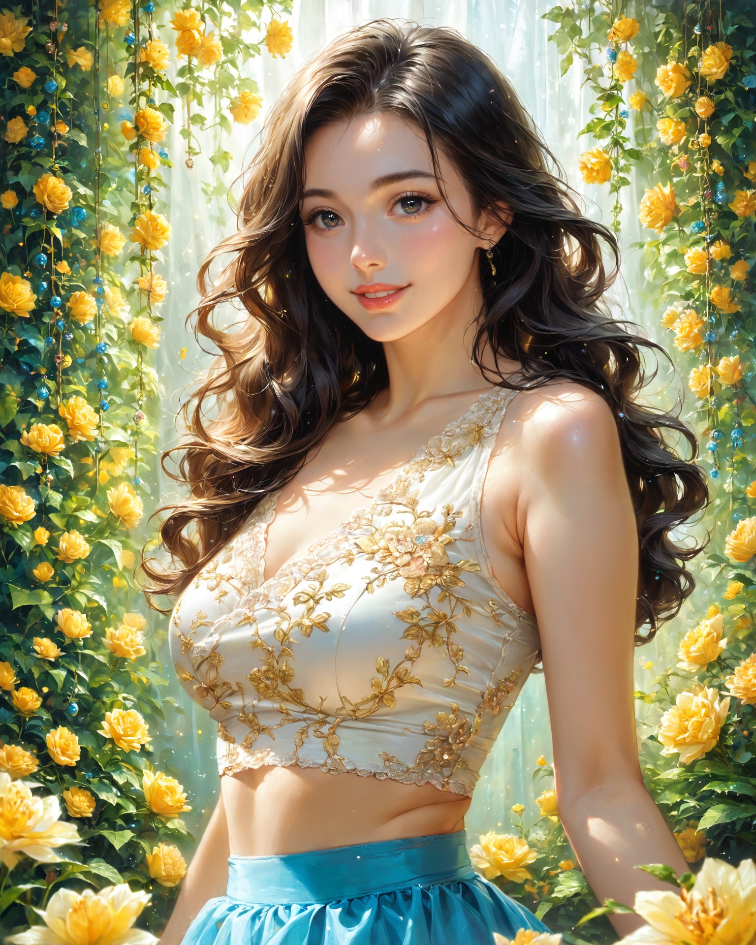 花園中的少女
