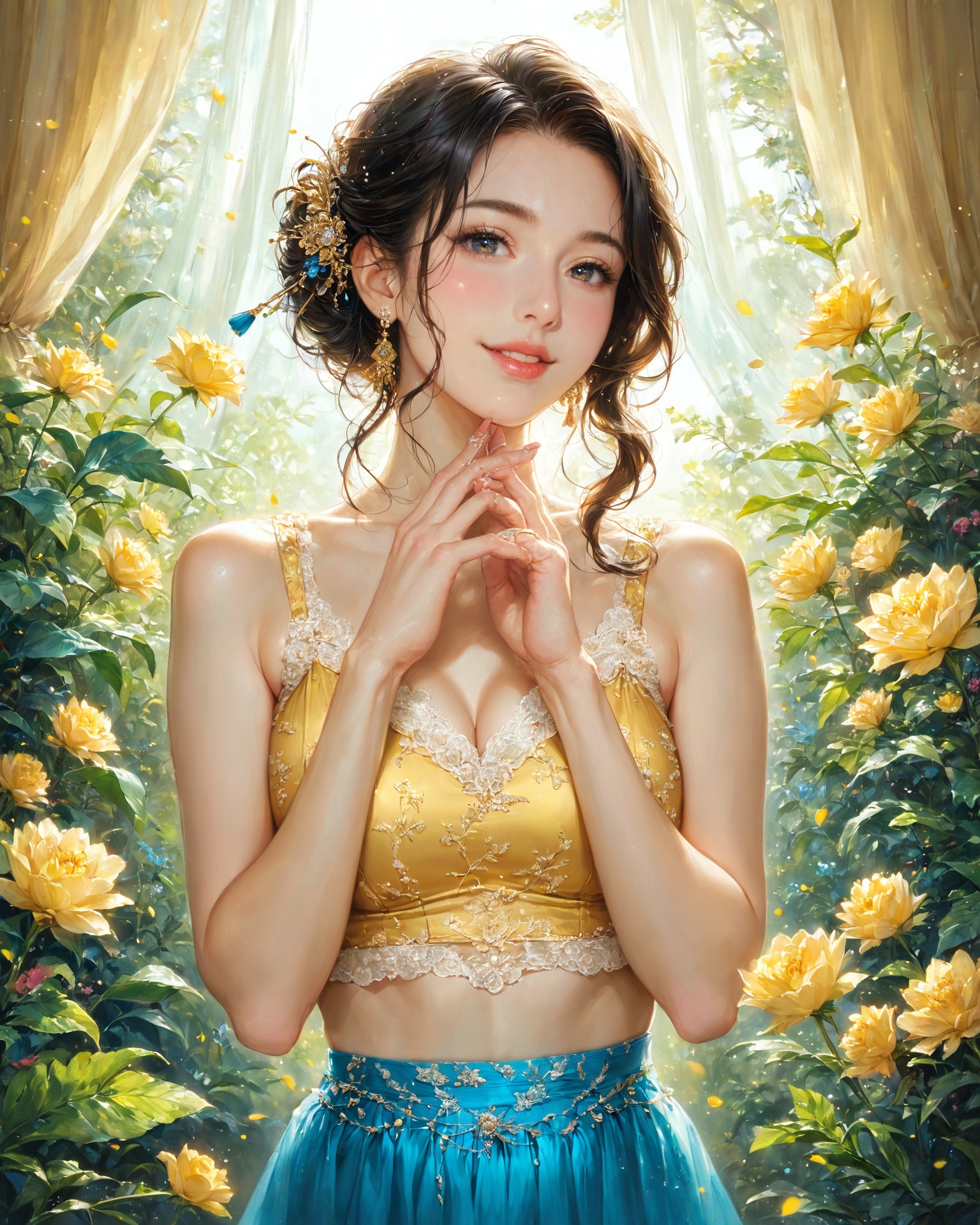 花園中的少女
