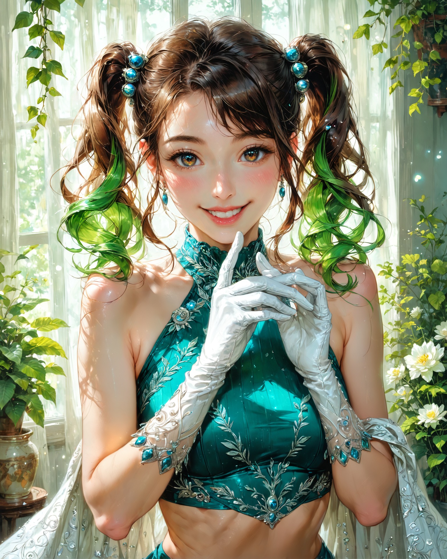 花園中的少女