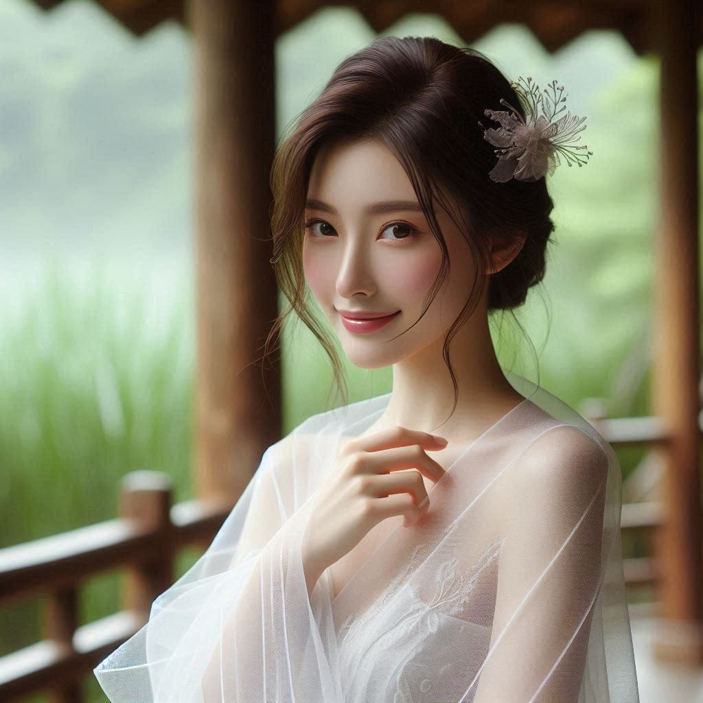 庭院巧遇妹子