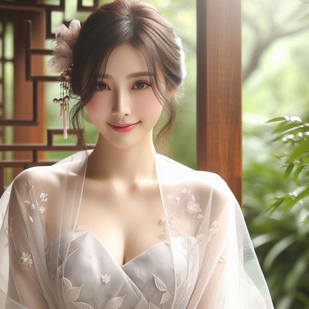 庭院巧遇妹子