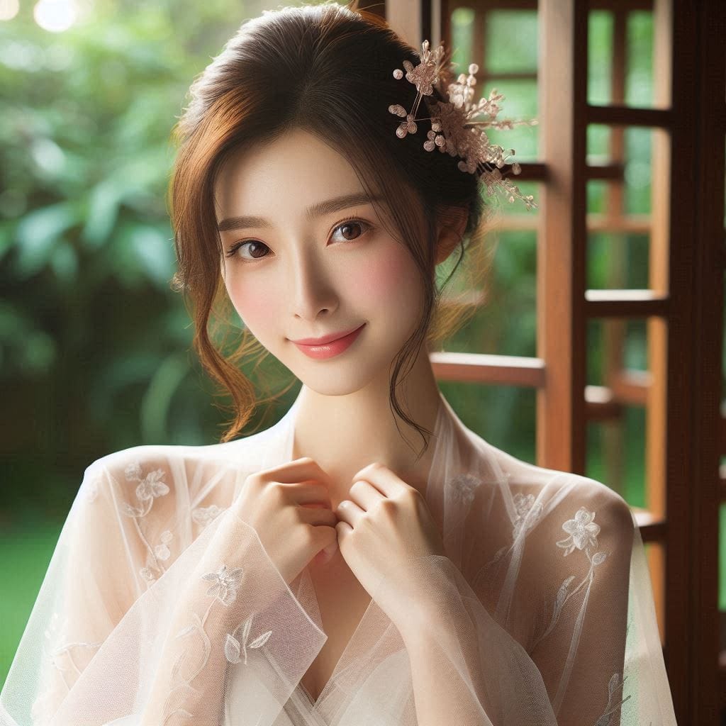 庭院巧遇妹子